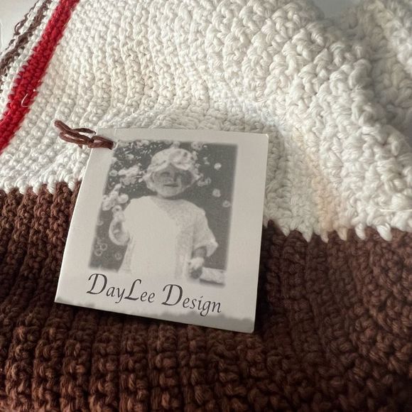 Crochet Puppy Dog Hat Cap Child’s Size 1-2T NWT White Brown Kid’s‎ Crochet Hat - Picture 11 of 12